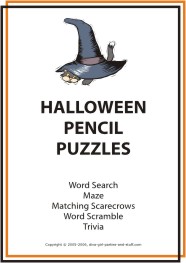 printable halloween pencil puzzles game