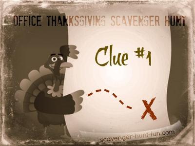 Office Thanksgiving Scavenger Hunt Clue